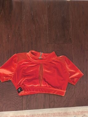 Kandi Kouture Girls Velvet Dance Crop Top